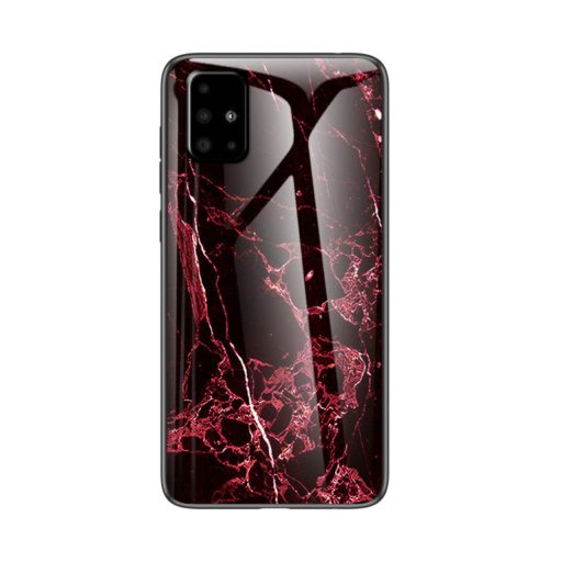 RMPACK Samsung Galaxy A51 Tok Fashion Ütésálló Márvány Mintás + Tempered Glass Hátlapi Üveg A04