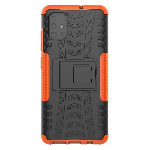 RMPACK Samsung Galaxy A51 Ütésálló Tok Kitámasztható 2in1 Hybrid Narancssárga
