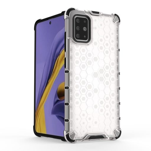RMPACK Samsung Galaxy A51 Shock-Proof Szilikon Tok Ütésálló Kivitel Honeycomb Style Fehér