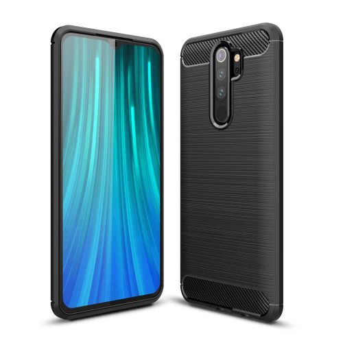 RMPACK Xiaomi Redmi Note 8 Pro Szilikon Tok Ütésállókivitel Karbon Mintázattal Fekete