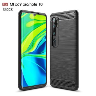   RMPACK Xiaomi Mi Note 10 / Mi Note 10 Pro Szilikon Tok Ütésállókivitel Karbon Mintázattal Fekete