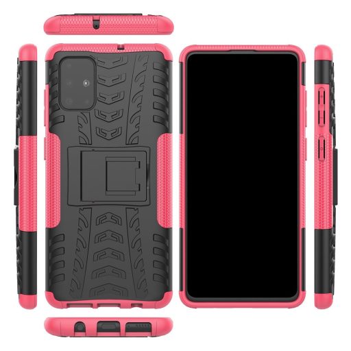 RMPACK Samsung Galaxy A71 Ütésálló Tok Kitámasztható 2in1 Hybrid Pink