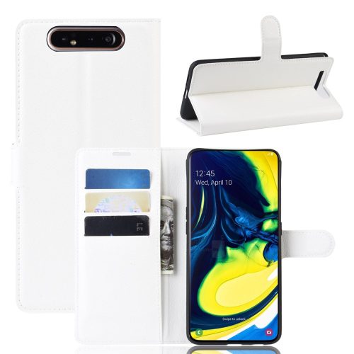 RMPACK Samsung Galaxy A80 Notesz Tok Business Series Kitámasztható Bankkártyatartóval Fehér