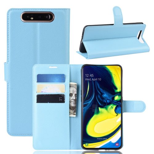 RMPACK Samsung Galaxy A80 Notesz Tok Business Series Kitámasztható Bankkártyatartóval Világoskék