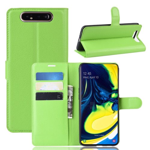 RMPACK Samsung Galaxy A80 Notesz Tok Business Series Kitámasztható Bankkártyatartóval Zöld