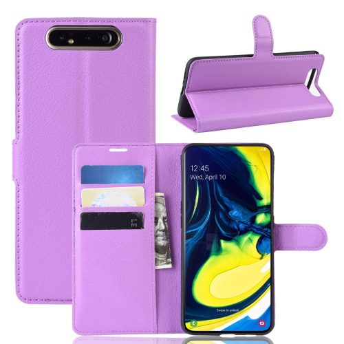 RMPACK Samsung Galaxy A80 Notesz Tok Business Series Kitámasztható Bankkártyatartóval Lila