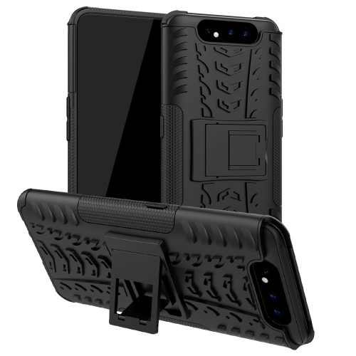 RMPACK Samsung Galaxy A80 Ütésálló Tok Kitámasztható 2in1 Hybrid Fekete