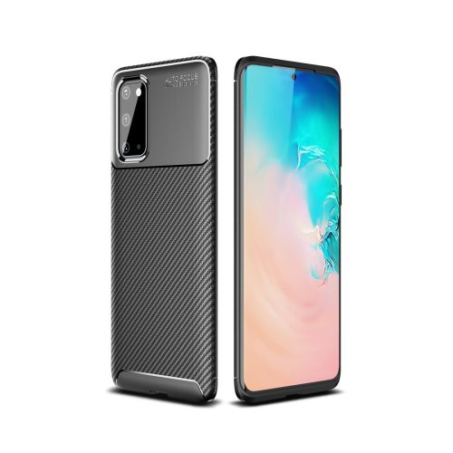 RMPACK Samsung Galaxy S20 Tok Szilikon TPU Ütésálló New Carbon Fekete