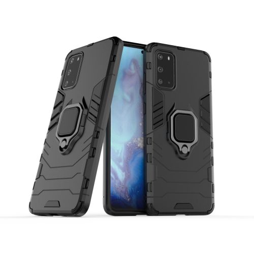 RMPACK Samsung Galaxy S20 Ütésálló Tok Ring Armor 2in1 TPU Hybrid Fekete