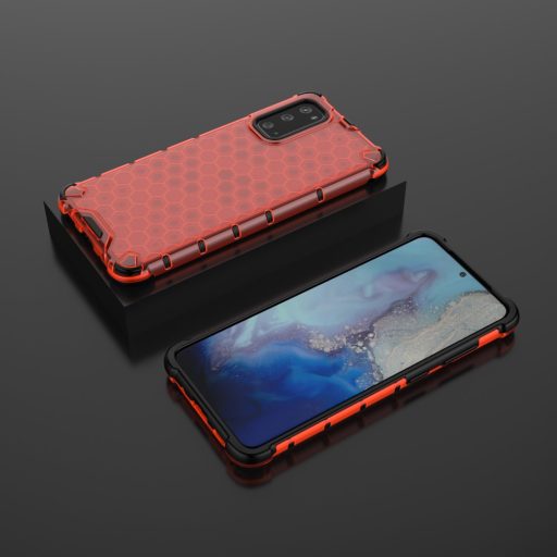 RMPACK Samsung Galaxy S20 Shock-Proof Szilikon Tok Ütésálló Kivitel Honeycomb Style Piros