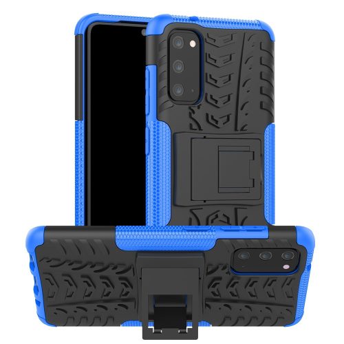 RMPACK Samsung Galaxy S20 Ütésálló Tok Kitámasztható 2in1 Hybrid Sötétkék