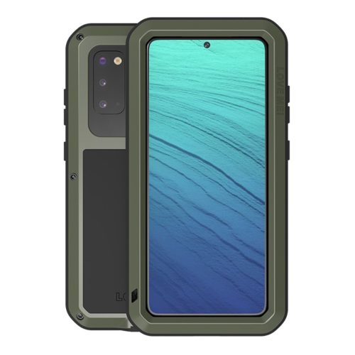 RMPACK Samsung Galaxy S20 Ütésálló LOVE MEI Tok Dust-proof Csepp-Por-Ütésálló KatonaZöld