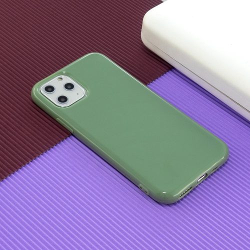 RMPACK iPhone 11 Szilikon Tok Glossy - Fényes Soft TPU SötétZöld