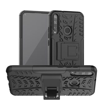   RMPACK Huawei P40 Lite E Ütésálló Tok Kitámasztható 2in1 Hybrid Fekete