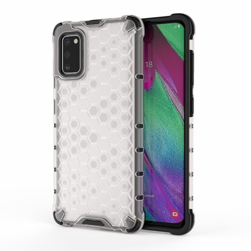 RMPACK Samsung Galaxy A41 Shock-Proof Szilikon Tok Ütésálló Kivitel Honeycomb Style Áttetsző