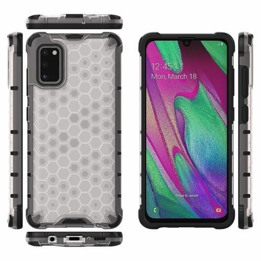 RMPACK Samsung Galaxy A41 Shock-Proof Szilikon Tok Ütésálló Kivitel Honeycomb Style Áttetsző