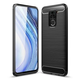   RMPACK Xiaomi Redmi Note 9 Szilikon Tok Ütésállókivitel Karbon Mintázattal Fekete