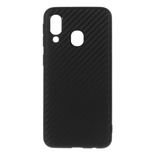 RMPACK Samsung Galaxy A40 TPU Szilikon Tok Karbonmintázattal Fekete