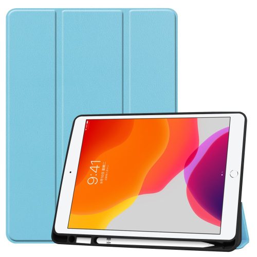 RMPACK iPad 10.2 (2020) (2019) Tok Tri-Fold Series Pencil Tartóval Kitámasztható Világoskék