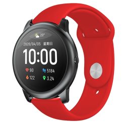   RMPACK Xiaomi Haylou Solar LS05 Szilikon Pótszíj Óraszíj Elegant Series Piros
