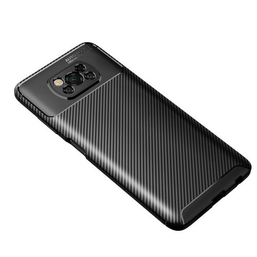 RMPACK Xiaomi Poco X3 Tok Szilikon TPU Carbon Fiber - Karbon Minta Fekete