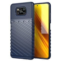   RMPACK Xiaomi Poco X3 Szilikon Tok Twill Ütésálló Thunder Series Kivitel Kék