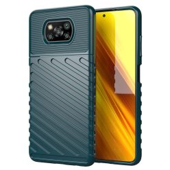   RMPACK Xiaomi Poco X3 Szilikon Tok Twill Ütésálló Thunder Series Kivitel Zöld
