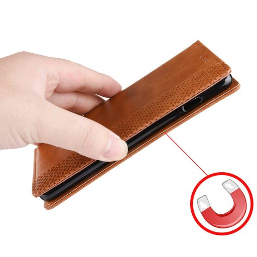 RMPACK Huawei P Smart 2021 Notesz Tok Retro Style Barna