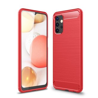   RMPACK Samsung Galaxy A32 5G Szilikon Tok Ütésállókivitel Karbon Mintázattal Piros