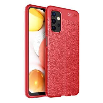   RMPACK Samsung Galaxy A32 5G Szilikon Tok Bőrmintázattal TPU Prémium Piros