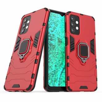   RMPACK Samsung Galaxy A32 5G Védőtok Ring Guard Gyűrűs 2in1 Tok Ütésálló - Kitámasztható TPU Hybrid Piros