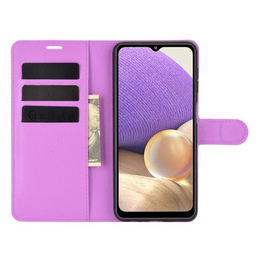 RMPACK Samsung Galaxy A32 5G Notesz Tok Business Series Kitámasztható Bankkártyatartóval Lila