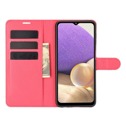 RMPACK Samsung Galaxy A32 5G Notesz Tok Business Series Kitámasztható Bankkártyatartóval Piros