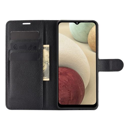 RMPACK Samsung Galaxy A12 Notesz Tok Business Series Kitámasztható Bankkártyatartóval Fekete