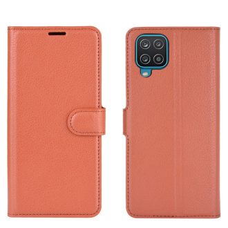   RMPACK Samsung Galaxy A12 Notesz Tok Business Series Kitámasztható Bankkártyatartóval Barna