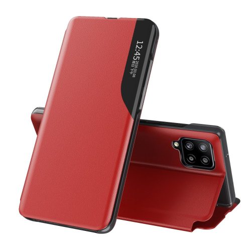 RMPACK Samsung Galaxy A12 Notesz Tok Ablakos View Window Series Kitámasztható Piros