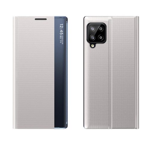 RMPACK Samsung Galaxy A12 Notesz Tok Prémium View Window Ablakos Szürke