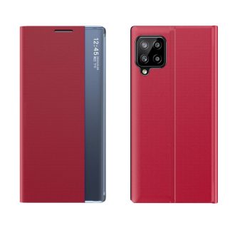   RMPACK Samsung Galaxy A12 Notesz Tok Prémium View Window Ablakos Piros