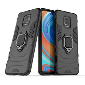   Xiaomi Redmi Note 9S Note 9 Pro Tok Ütésálló Hybrid Gyűrűs Védőtok Fekete