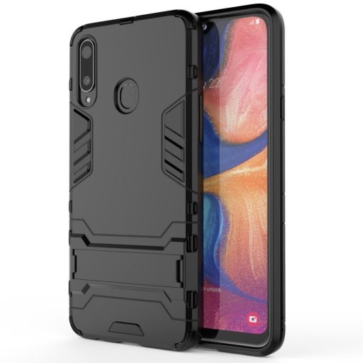 RMPACK Samsung Galaxy A20S Tok 2in1 Ütésálló - Kitámasztható TPU Hybrid Fekete