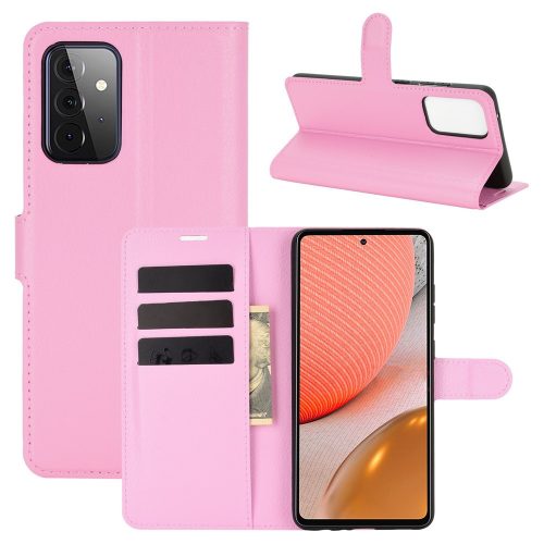 RMPACK Samsung Galaxy A72 5G Notesz Tok Business Series Kitámasztható Bankkártyatartóval Rózsaszín