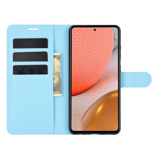 RMPACK Samsung Galaxy A72 5G Notesz Tok Business Series Kitámasztható Bankkártyatartóval Világoskék