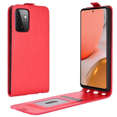 RMPACK Samsung Galaxy A72 5G Flip Tok Kártyatartóval Mágneses Piros