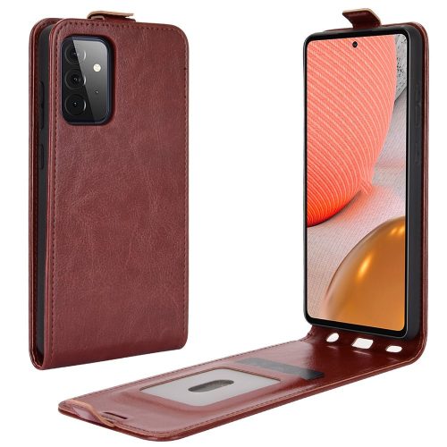 RMPACK Samsung Galaxy A72 5G Flip Tok Kártyatartóval Mágneses Barna
