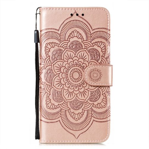 RMPACK Samsung Galaxy A72 5G Notesz Tok Mandala Mintás Kártyartóval- Kitámasztható Rózsaarany