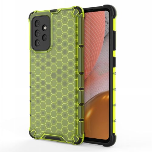 RMPACK Samsung Galaxy A72 5G Ütésállókivitel Szilikon Tok Honeycomb Shock-Proof TPU Zöld