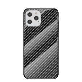   RMPACK Apple iPhone 12 / iPhone 12 Pro 6.1' Tok Tempered Glass Hátlap + PC TPU Keret Carbon Series A01