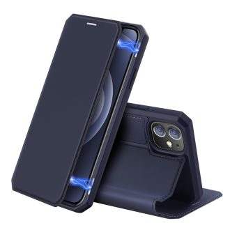   RMPACK Apple iPhone 12 / iPhone 12 Pro 6.1' Notesz Tok DUX Ducis Kitámasztható Mágneses Skin X Kék