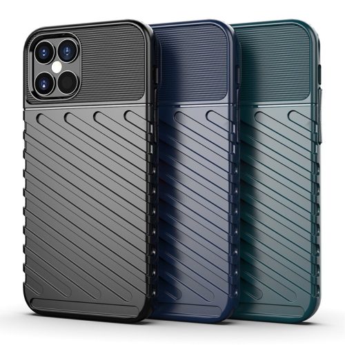 RMPACK Apple iPhone 12 / iPhone 12 Pro 6.1' Szilikon Tok Twill Ütésálló Thunder Series Kivitel Fekete