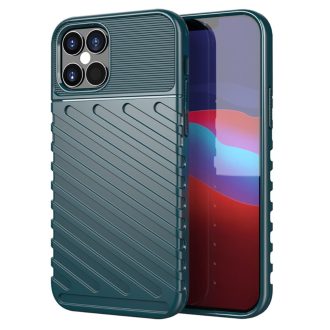   RMPACK Apple iPhone 12 / iPhone 12 Pro 6.1' Szilikon Tok Twill Ütésálló Thunder Series Kivitel Zöld
